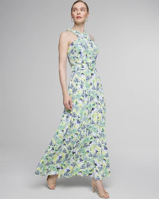 半額 福袋の通販 Petite Sleeveless Belted Halter Maxi Dress | White House ワンピース